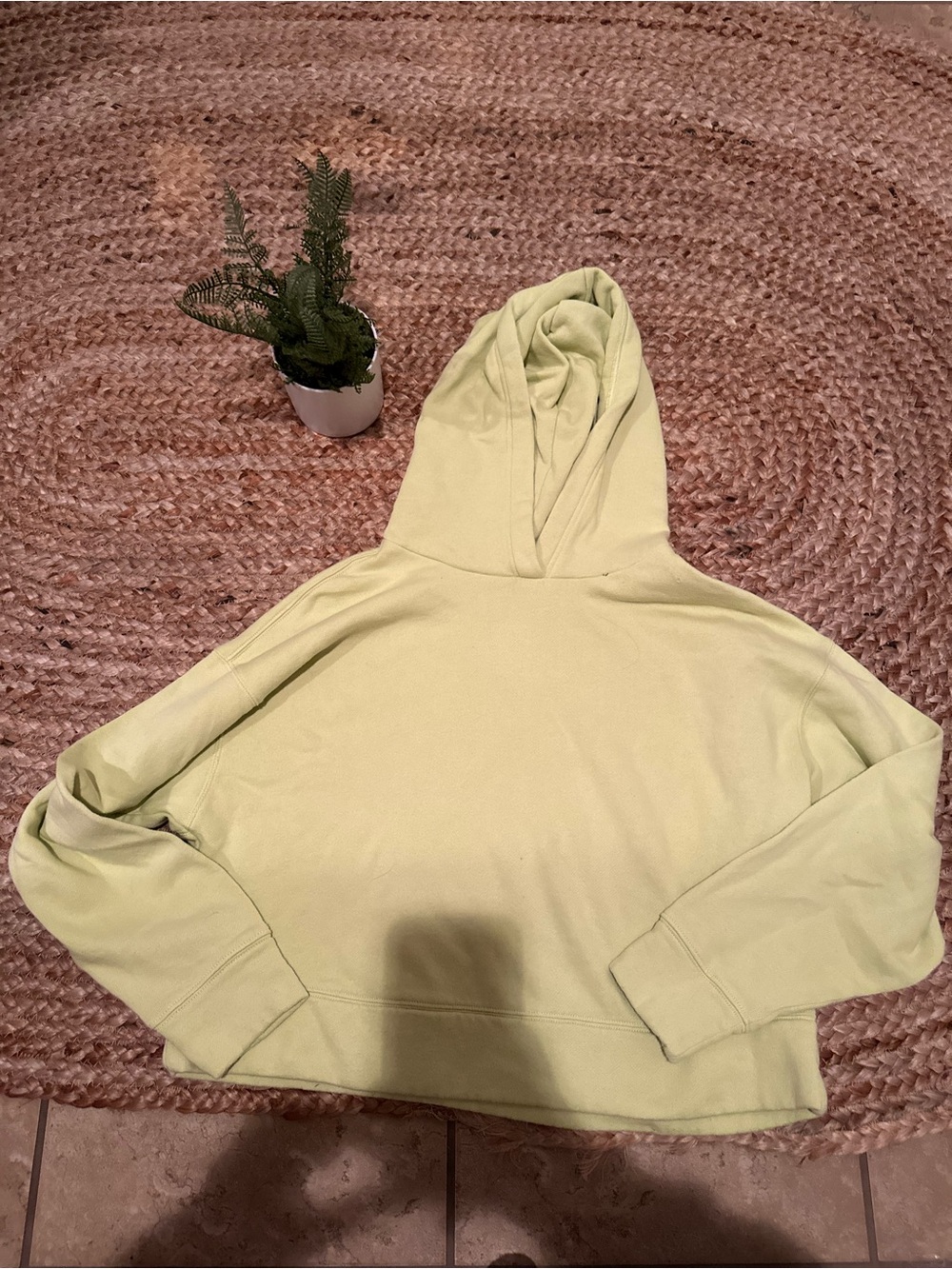 NEON GREEN CROPPED HOODIE